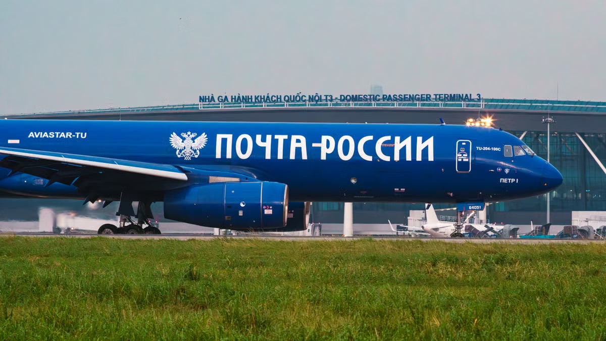Russian cargo airplane at Tan Son Nhat International Airport, Ho Chi Minh City, Vietnam.